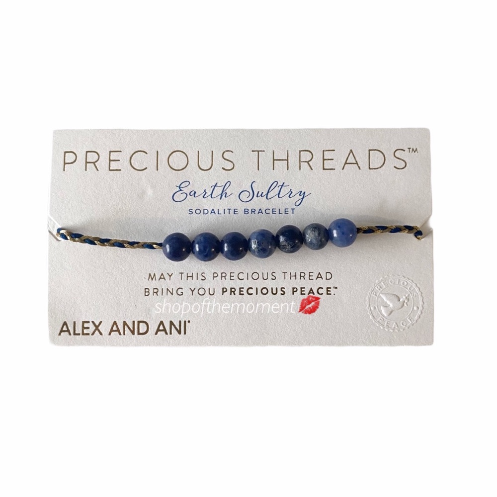 new Alex + Ani ꕥ Sodalite Gemstone Braid Bracelet - Picture 7 of 15